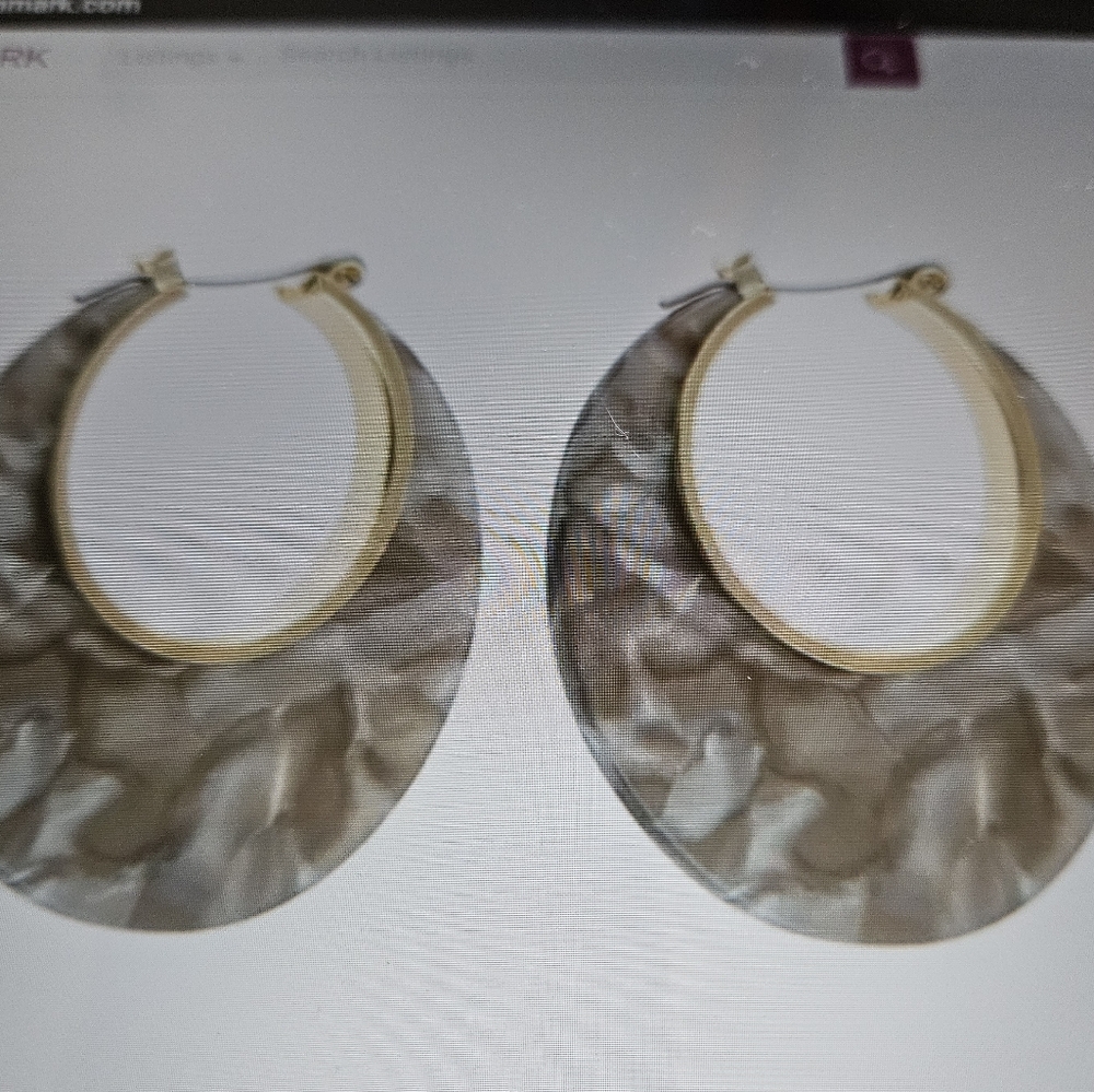 A Girl Thing Gold and Gray Hoop Earrings